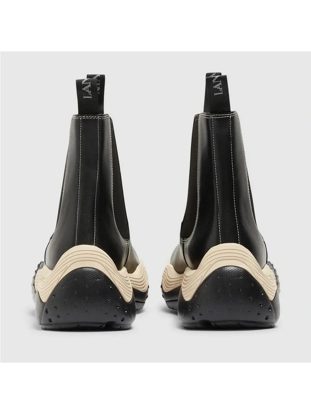 LANVIN Flash-X Bold Pull On Chelsea Boots, Black Size 44 New in Box + DustBag